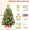 24 Inch Mini Tabletop Christmas Tree with Timer 30 LEDs & 34 Ornaments (Green Red Gold)
